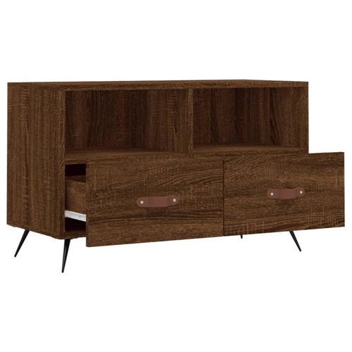 Tv-bord 80x36x50 cm konstrueret træ brun egetræsfarve