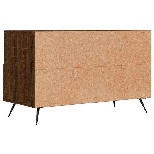 Tv-bord 80x36x50 cm konstrueret træ brun egetræsfarve