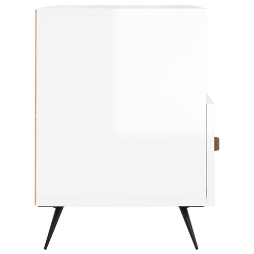 Tv-bord 80x36x50 cm konstrueret træ hvid højglans