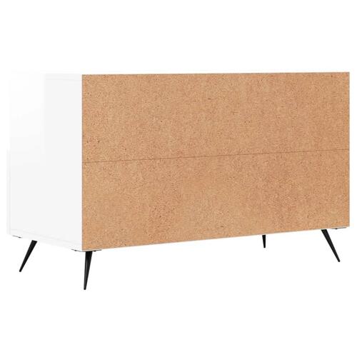 Tv-bord 80x36x50 cm konstrueret træ hvid højglans