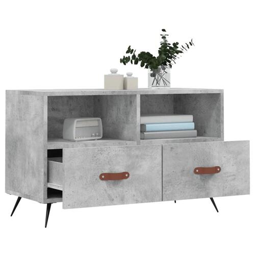 Tv-bord 80x36x50 cm konstrueret træ betongrå