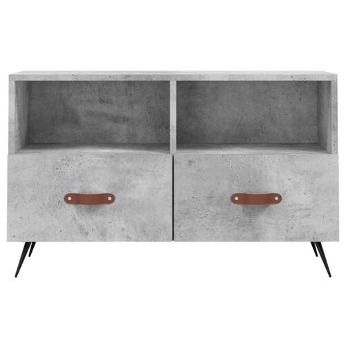 Tv-bord 80x36x50 cm konstrueret træ betongrå