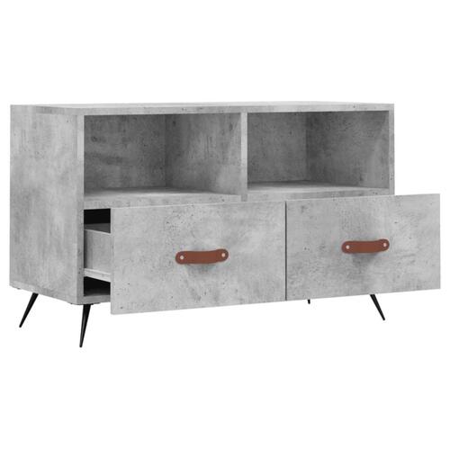 Tv-bord 80x36x50 cm konstrueret træ betongrå