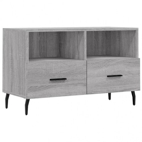 Tv-bord med 2 skuffer 80 x 36 x 50 cm - grå sonoma-eg