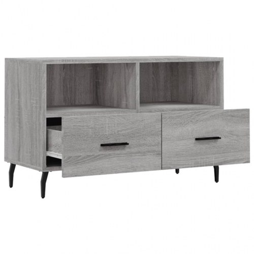 Tv-bord med 2 skuffer 80 x 36 x 50 cm - grå sonoma-eg