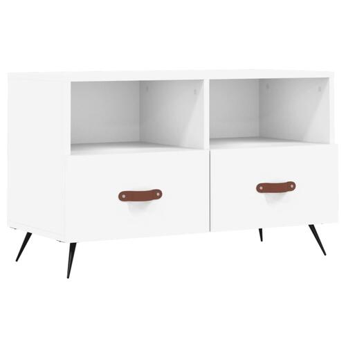 Tv-bord 80x36x50 cm konstrueret træ hvid