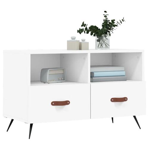 Tv-bord 80x36x50 cm konstrueret træ hvid