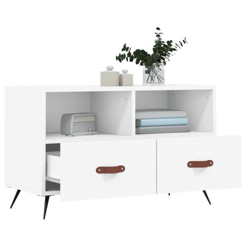 Tv-bord 80x36x50 cm konstrueret træ hvid