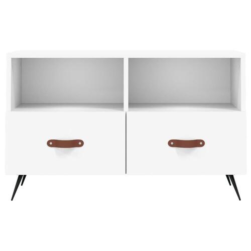 Tv-bord 80x36x50 cm konstrueret træ hvid