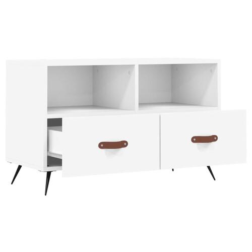 Tv-bord 80x36x50 cm konstrueret træ hvid