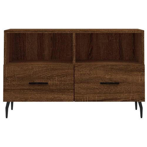 Tv-bord 80x36x50 cm konstrueret træ brun egetræsfarve
