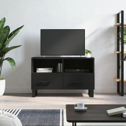 Tv-bord 80x36x50 cm konstrueret træ sort