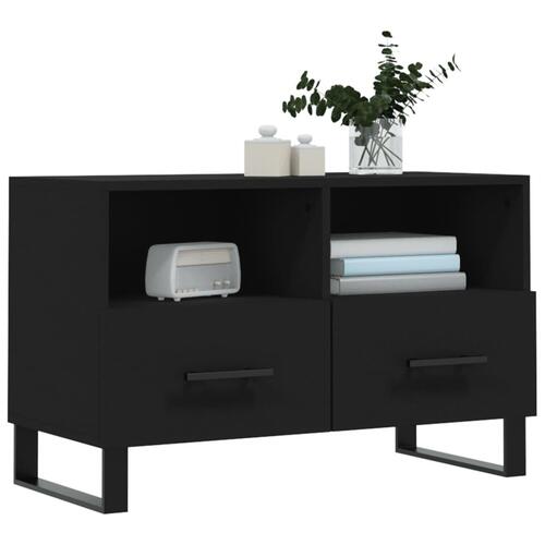 Tv-bord 80x36x50 cm konstrueret træ sort