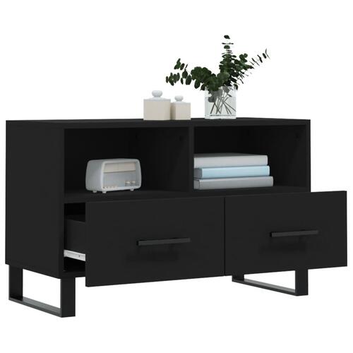 Tv-bord 80x36x50 cm konstrueret træ sort