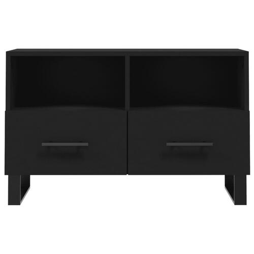 Tv-bord 80x36x50 cm konstrueret træ sort