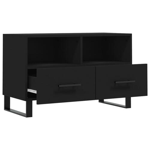 Tv-bord 80x36x50 cm konstrueret træ sort