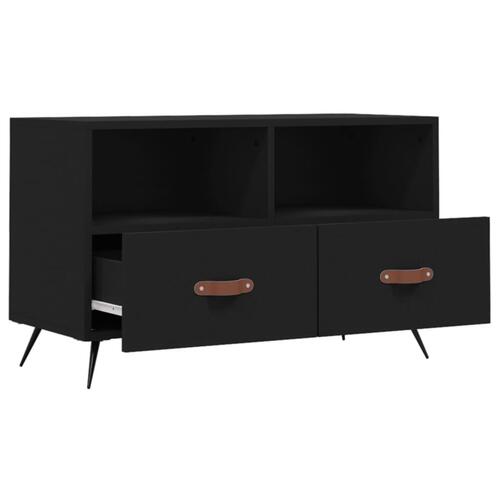 Tv-bord 80x36x50 cm konstrueret træ sort