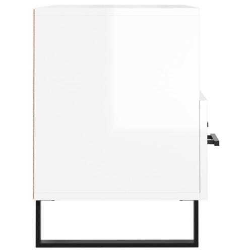Tv-bord 80x36x50 cm konstrueret træ hvid højglans