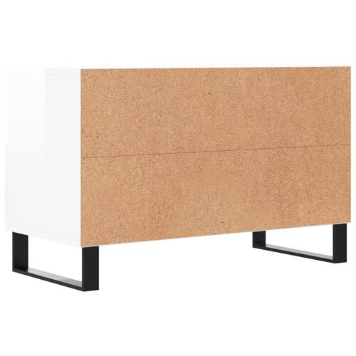 Tv-bord 80x36x50 cm konstrueret træ hvid højglans