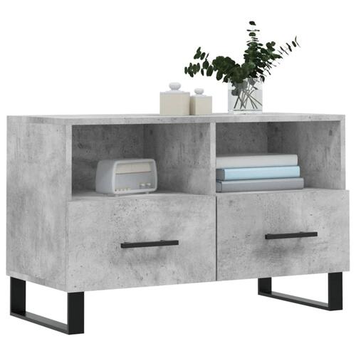 Tv-bord 80x36x50 cm konstrueret træ betongrå