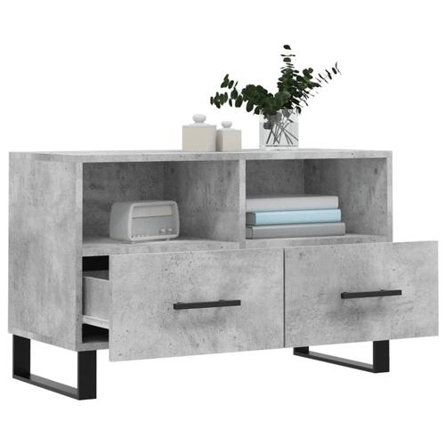 Tv-bord 80x36x50 cm konstrueret træ betongrå