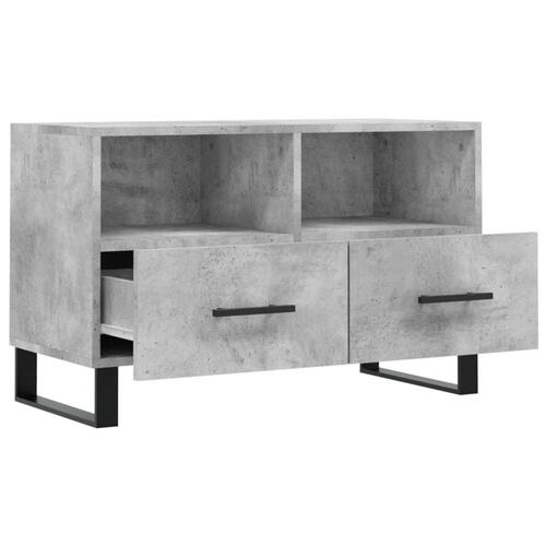 Tv-bord 80x36x50 cm konstrueret træ betongrå
