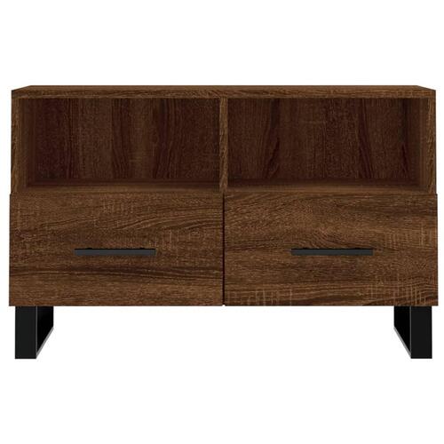 Tv-bord 80x36x50 cm konstrueret træ brun egetræsfarve