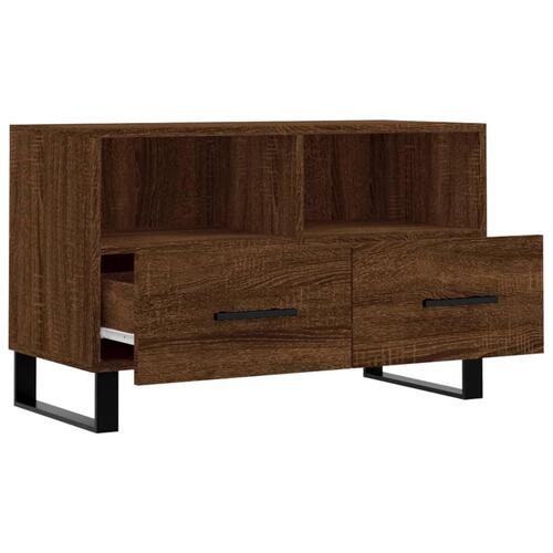 Tv-bord 80x36x50 cm konstrueret træ brun egetræsfarve