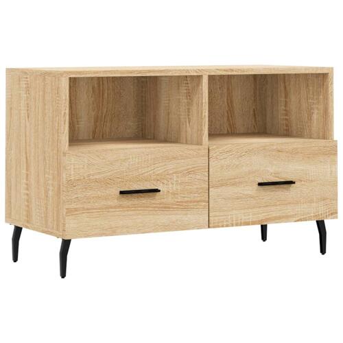 Tv-bord 80x36x50 cm konstrueret træ sonoma-eg
