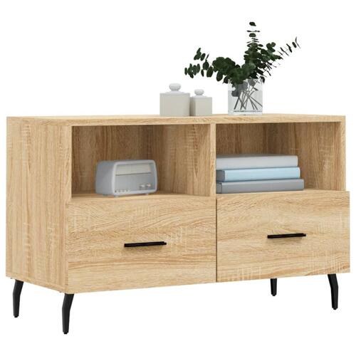 Tv-bord 80x36x50 cm konstrueret træ sonoma-eg