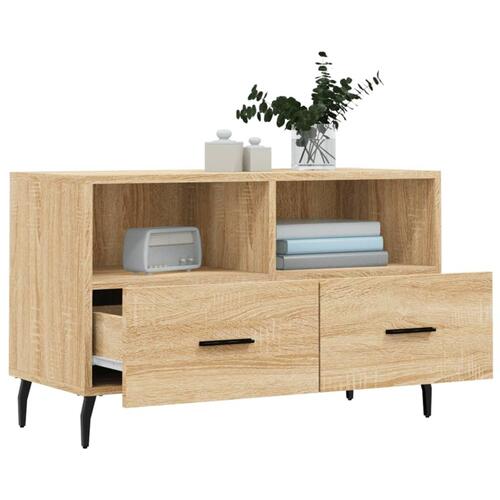 Tv-bord 80x36x50 cm konstrueret træ sonoma-eg