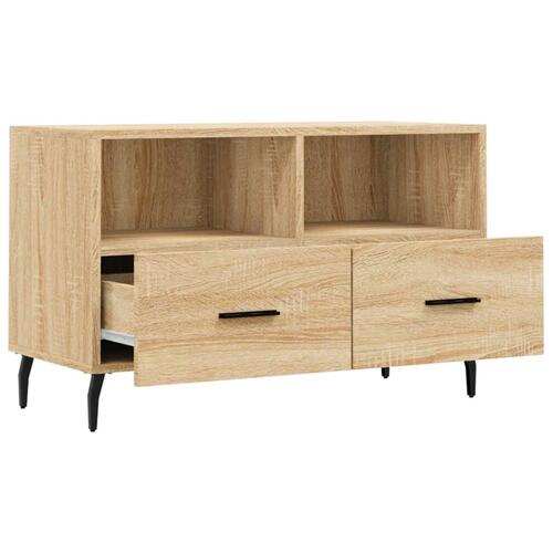 Tv-bord 80x36x50 cm konstrueret træ sonoma-eg
