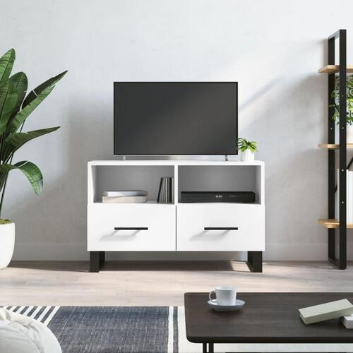 Tv-bord 80x36x50 cm konstrueret træ hvid