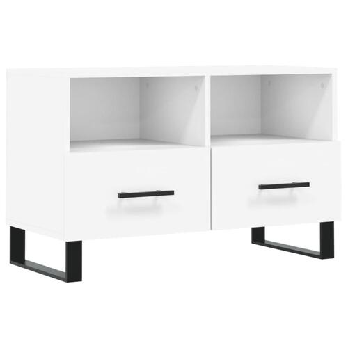 Tv-bord 80x36x50 cm konstrueret træ hvid