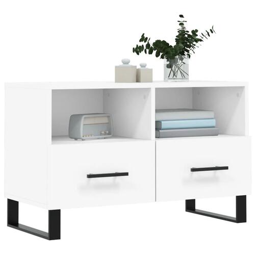 Tv-bord 80x36x50 cm konstrueret træ hvid