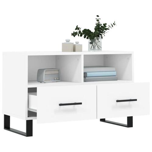Tv-bord 80x36x50 cm konstrueret træ hvid