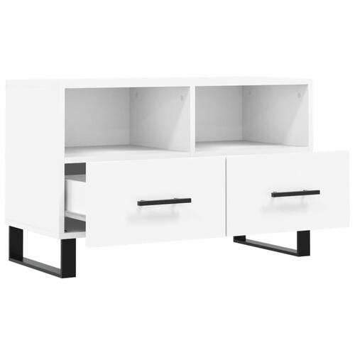 Tv-bord 80x36x50 cm konstrueret træ hvid