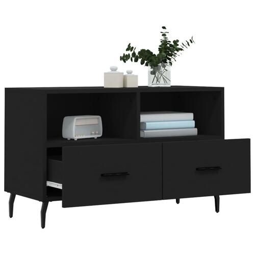 Tv-bord 80x36x50 cm konstrueret træ sort