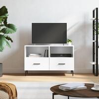 Tv-bord 80x36x50 cm konstrueret træ hvid højglans