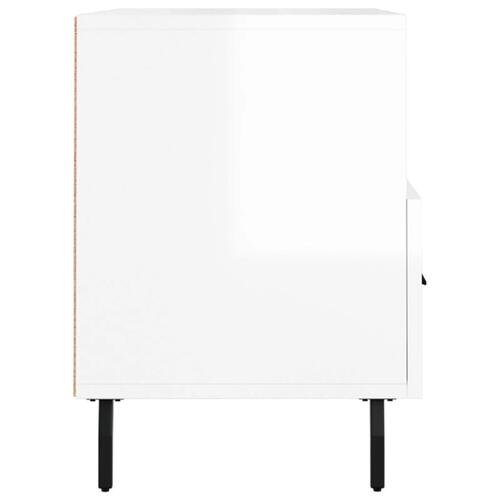 Tv-bord 80x36x50 cm konstrueret træ hvid højglans