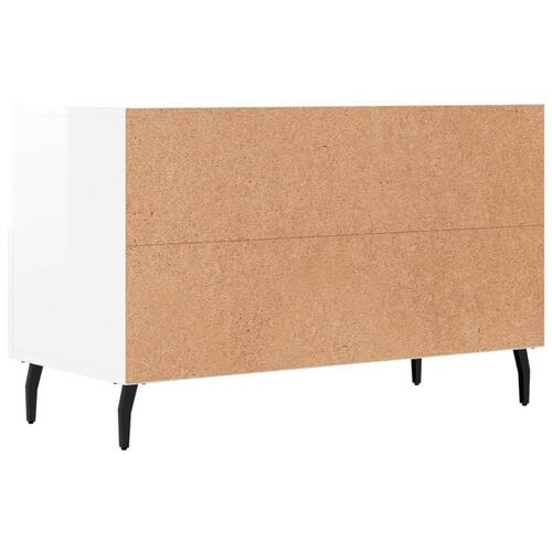 Tv-bord 80x36x50 cm konstrueret træ hvid højglans