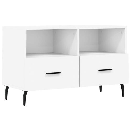 Tv-bord 80x36x50 cm konstrueret træ hvid