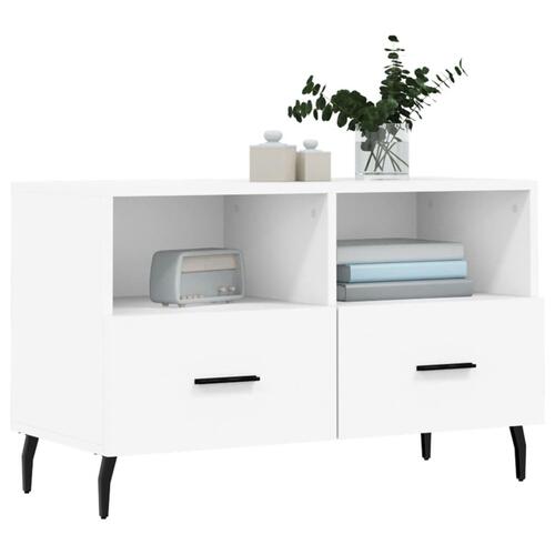 Tv-bord 80x36x50 cm konstrueret træ hvid