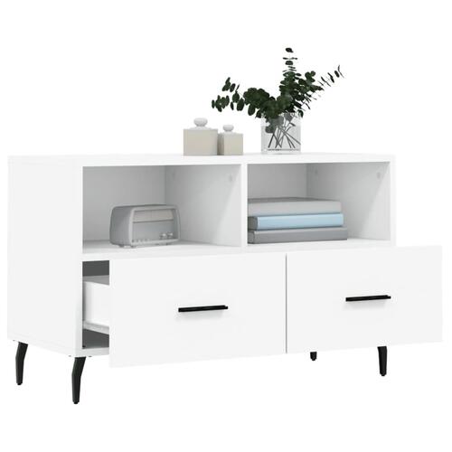 Tv-bord 80x36x50 cm konstrueret træ hvid