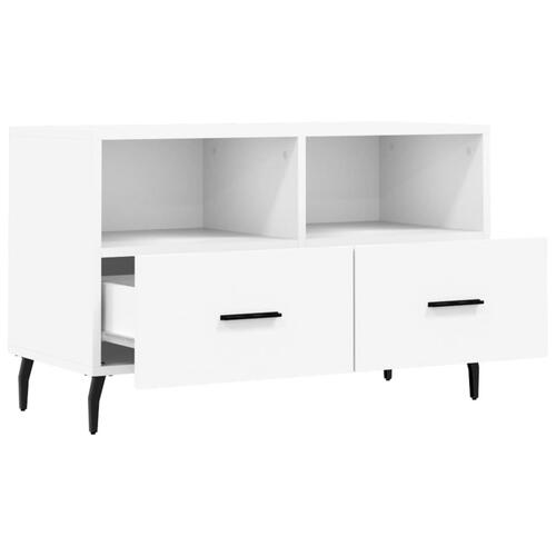 Tv-bord 80x36x50 cm konstrueret træ hvid