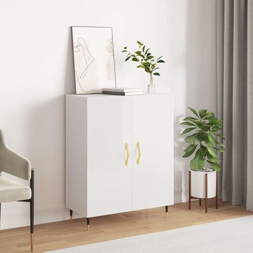 Skænk 69,5x34x90 cm konstrueret træ hvid højglans