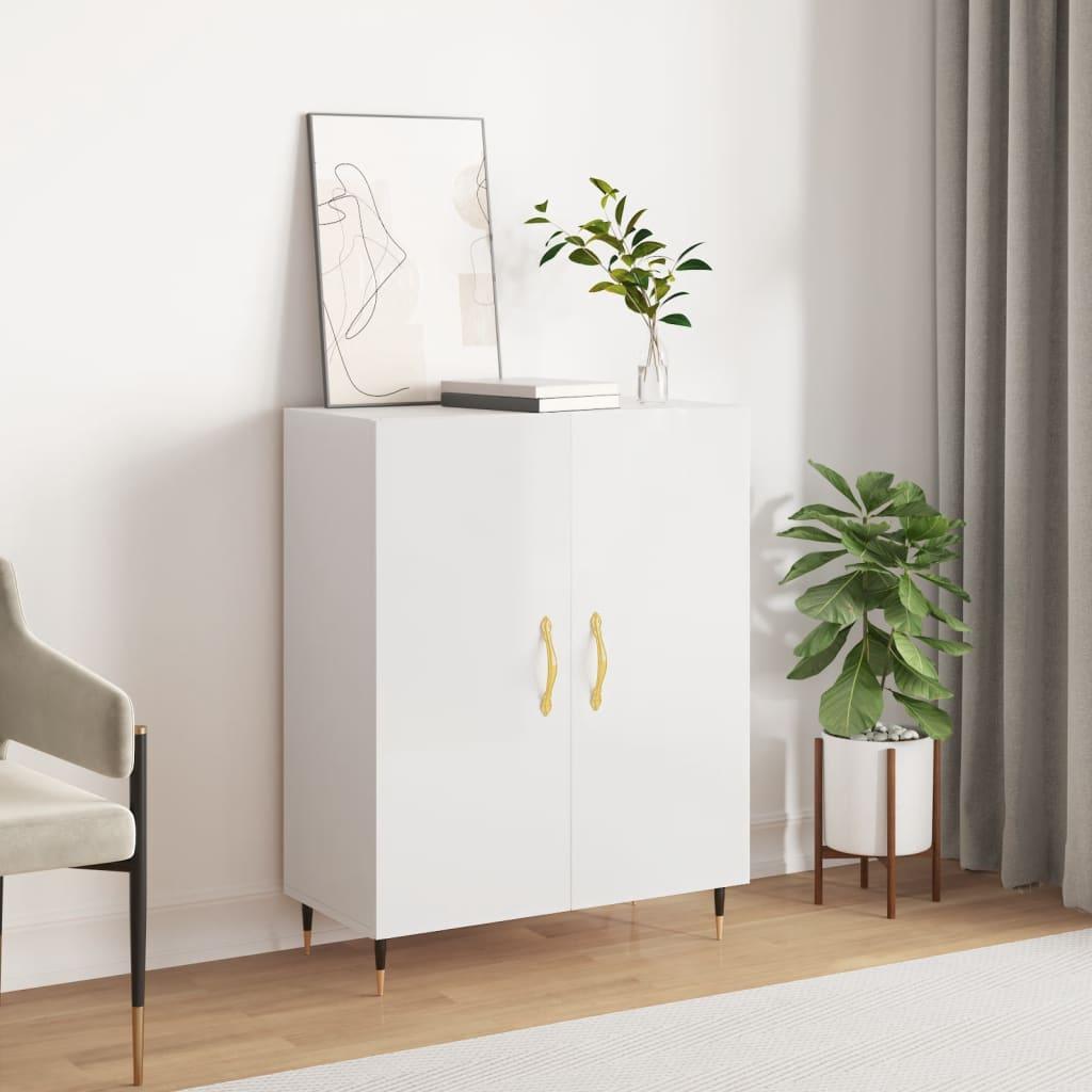 Skænk 69,5x34x90 cm konstrueret træ hvid højglans