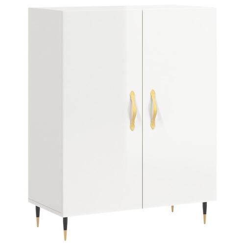 Skænk 69,5x34x90 cm konstrueret træ hvid højglans