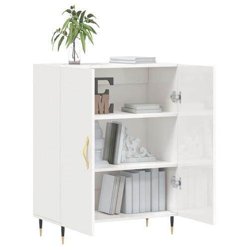 Skænk 69,5x34x90 cm konstrueret træ hvid højglans