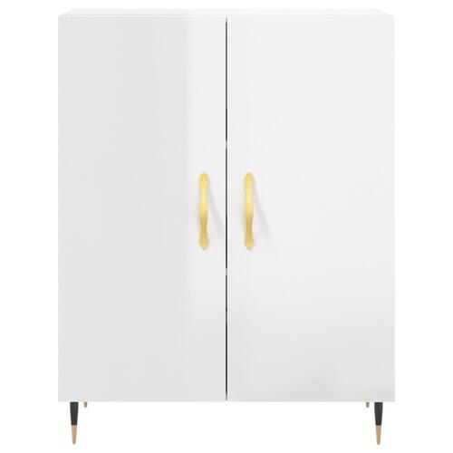Skænk 69,5x34x90 cm konstrueret træ hvid højglans